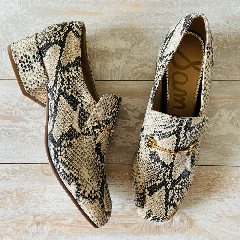 New Sam Edelman Jamille snake-embossed Loafers - Picture 6 of 10